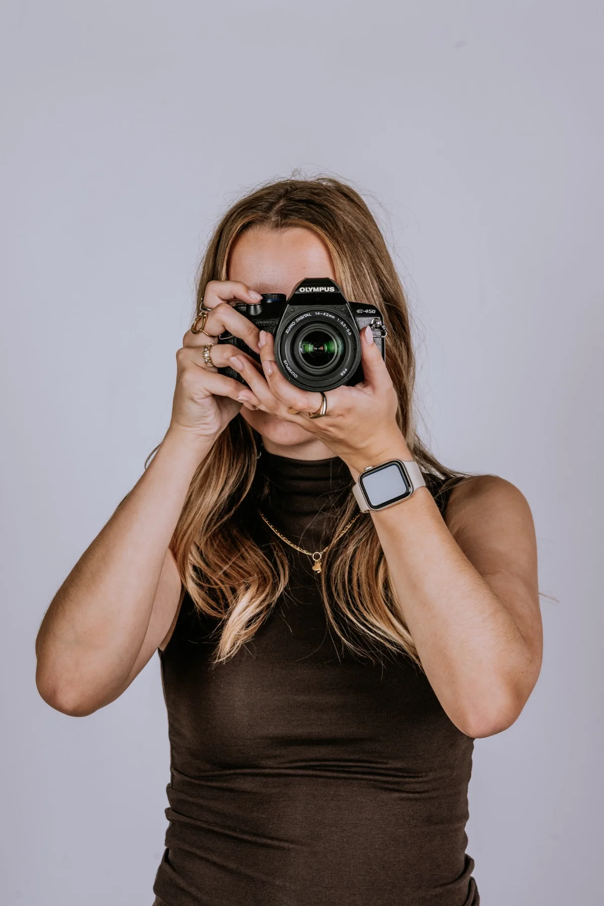 Content shoot met camera en apparatuur